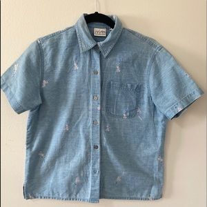 Light blue jean button down